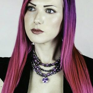 PURPLE PEARL MULTI-STRAND CHOKER